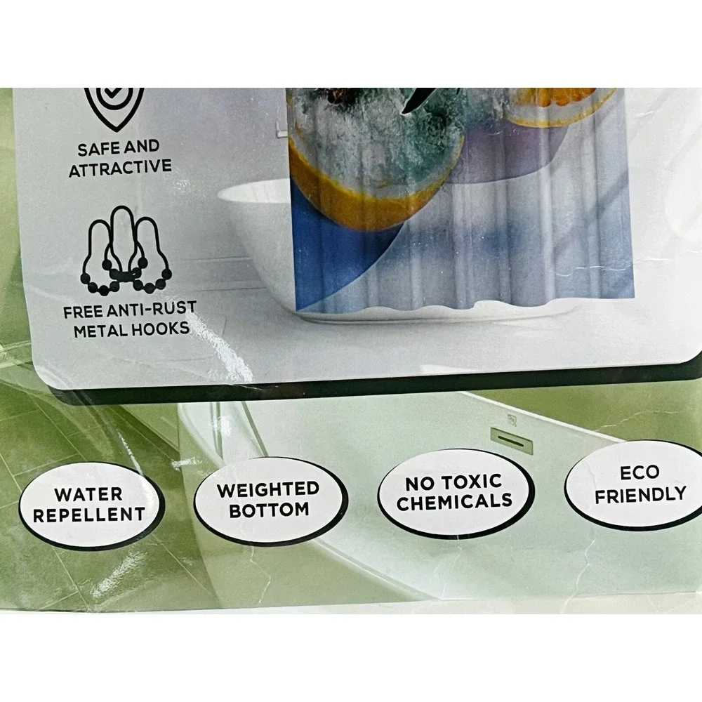 Nature's Own Essence Shower Curtain Liner Turtle & Orange Fruit  73